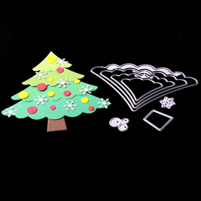 christmas tree dies Рождественские штампы Олень Снежинка дерево металлические Вырубные штампы колокольчик носок ремесло штампы вырубки умереть для скрапбукинга Сделай Сам изготовление карт - Цвет: christmas tree dies
