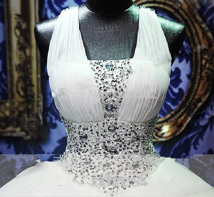 Новые Элегантные роскошные свадебное платье 2019 бальное из шифона/на бретельках