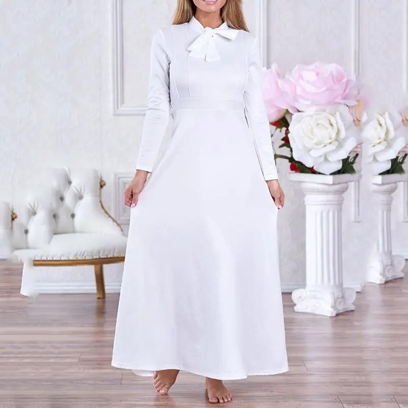 2019 французское винтажное белое длинное платье элегантное женское простое с