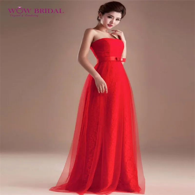 Wowbridal бордовое длинное вечернее платье красное милое кружевное до пола