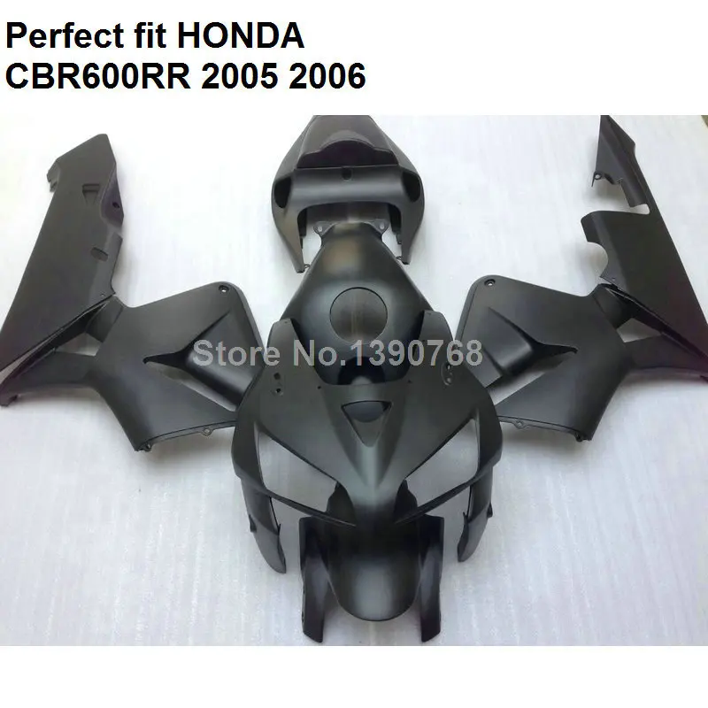 100% подходит инъекции Обтекатели для Honda Метта черный CBR 600RR 05 06 комплект