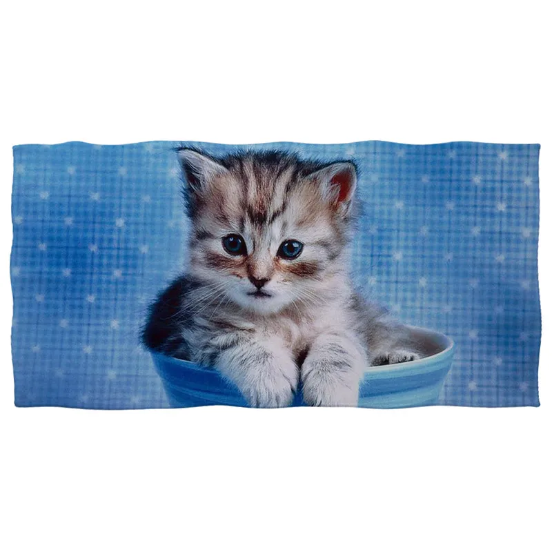 Z1833 HUGSIDEA печать 3d мопс, собака, кошка пляжное полотенце s мягкое большое впитывающее полотенце для Ванной Душа для мужчин женщин забавное взрослое дорожное одеяло - Цвет: Z1833