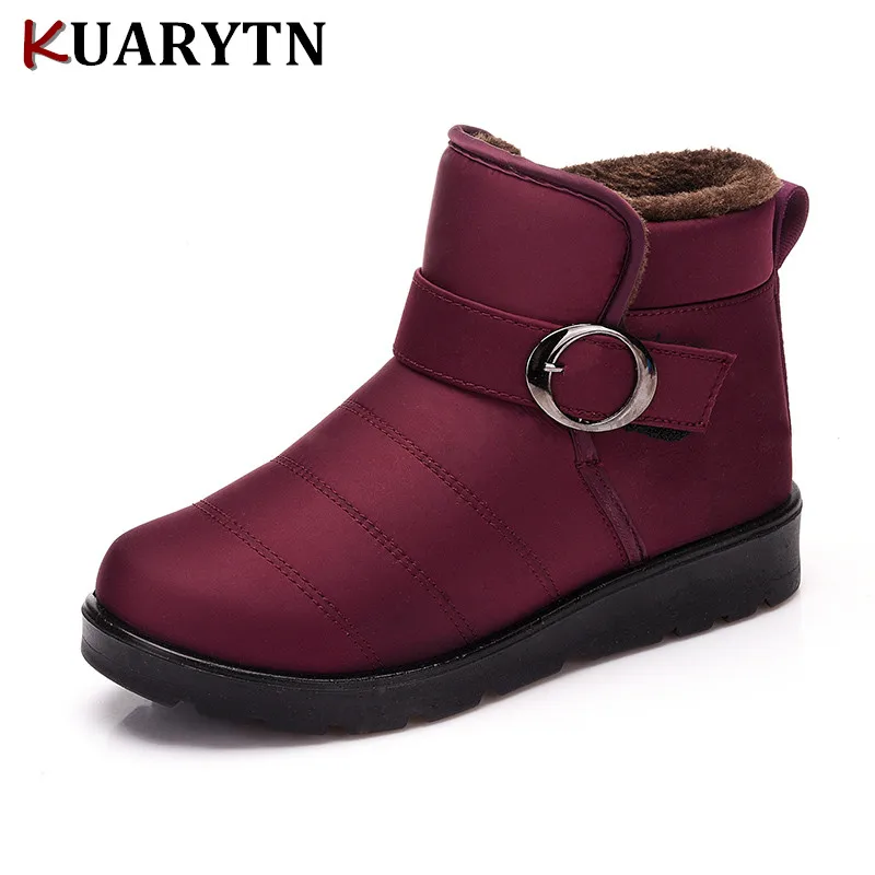 

2020 Women boots Waterproof Flexible Cube Woman Boots High Quality Cozy Warm Fur Inside Snow Boots Winter Shoes Woman 36-40