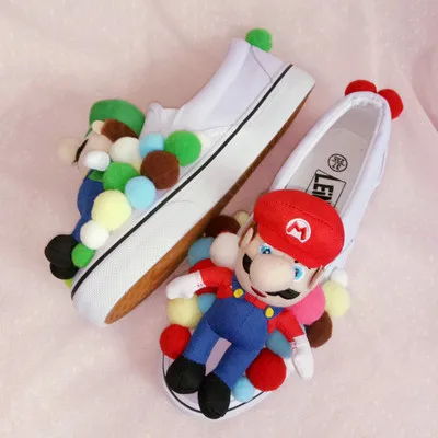 Корейская версия модных парусиновых туфель в стиле супер Марио ручной работы