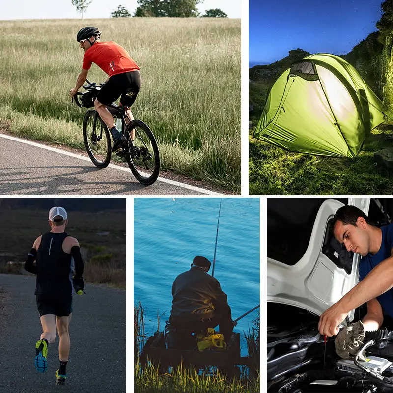 Встроенный светодиодный налобный фонарь 2400 мАч с зарядкой от usb COB портативный