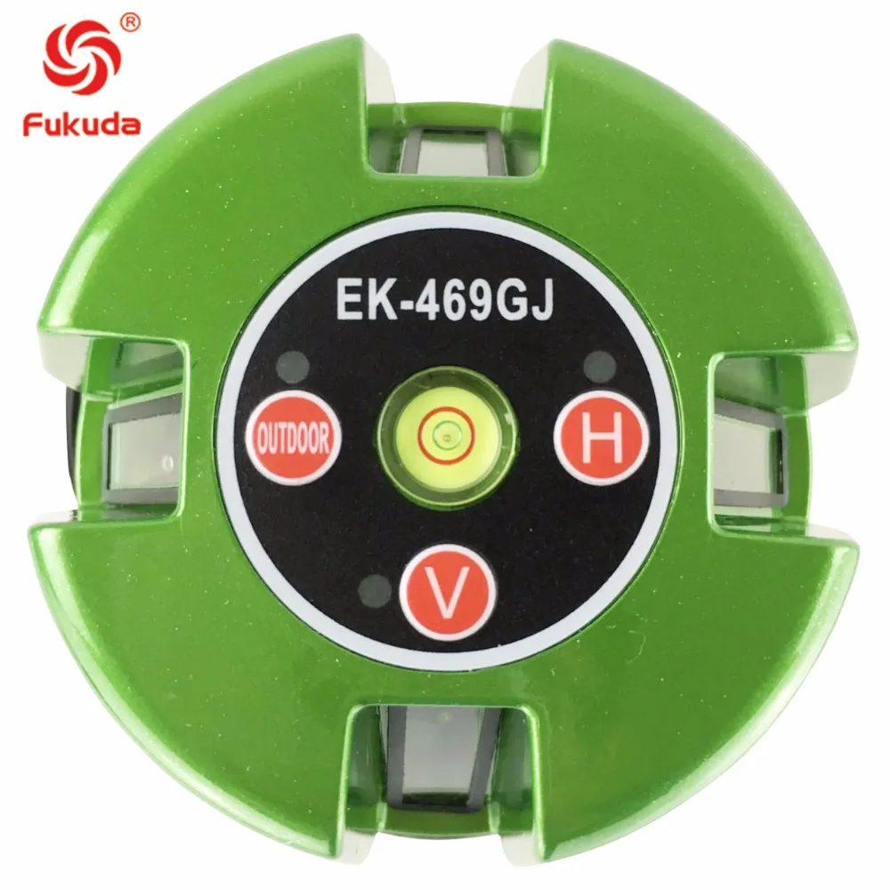 Зеленый лазерный уровень Fukuda 5 линия 1 точка 360 роторная Лазерная линия Ek-469GJ литий-ионная батарея перекрестный уровень линии