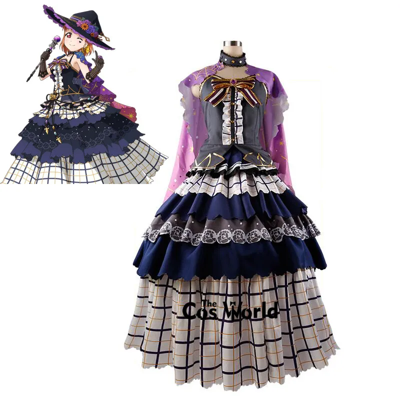 Love Live Sunshine Aqours Takami Chika плащ на Хэллоуин полное платье Униформа костюмы для