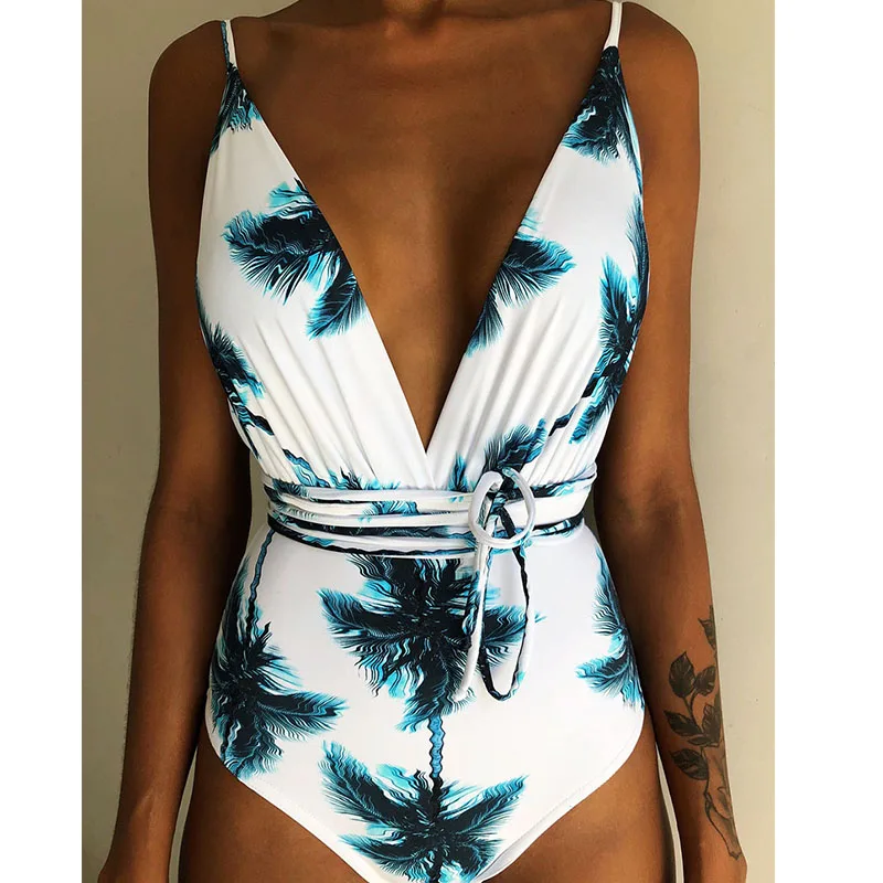 Женский купальник с открытой спиной VVUES Цельный цветочным принтом монокини