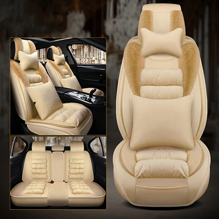Beige Deluxe Спереди и сзади) Высокое качество универсальные автомобильные чехлы на сиденья для benz mercedes c180 c200 gl x164 ml w164 ml320 w163 w461 w46 автокресла - Название цвета: Beige Deluxe
