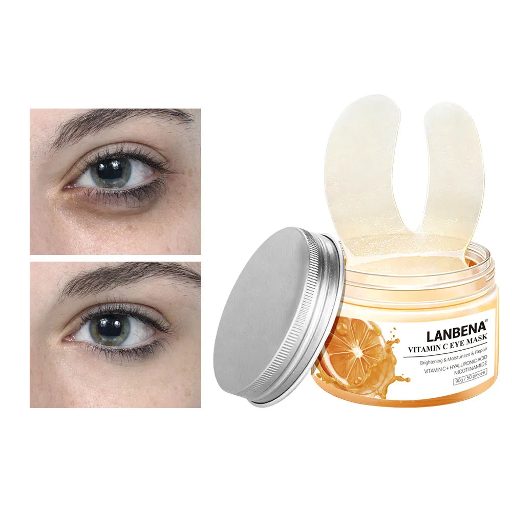 VC eye mask 50 шт./бутылка Gold osmanthus fragrans маска для глаз коллагеновая гелевая повязка для глаз маска для удаления темных кругов подтягивающая укрепляющая сыворотка TSLM1 - Цвет: VC eye mask