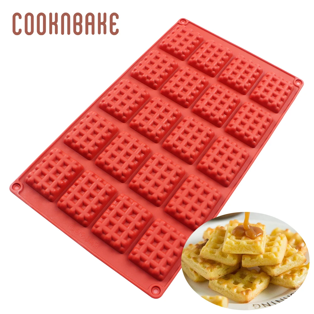 COOKNBAKE waffle biscuit mold silicone cake bakeware mould square cookies candy chocolate jello ice molds baking pastry model | Дом и сад