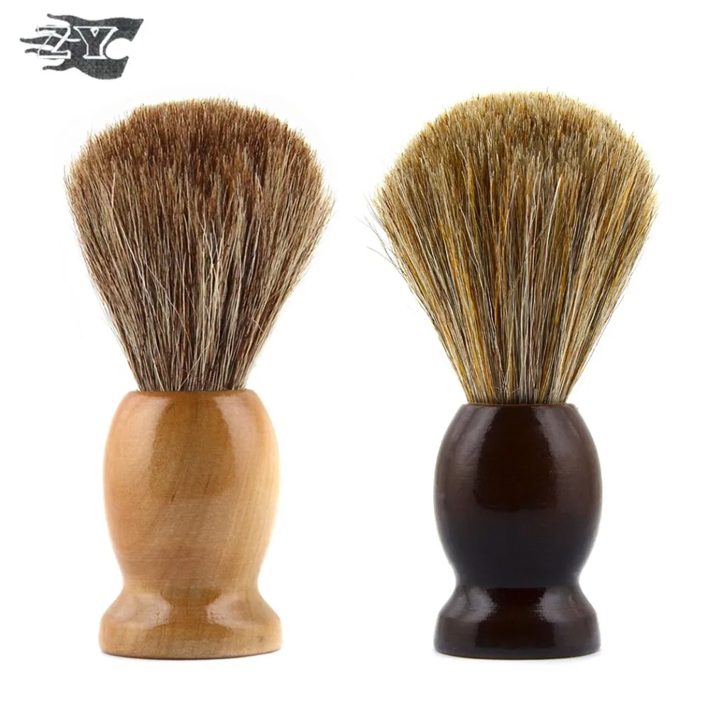 ZY 19 мм конский волос бритвенная кисточка с деревянной ручкой для опасная прямая