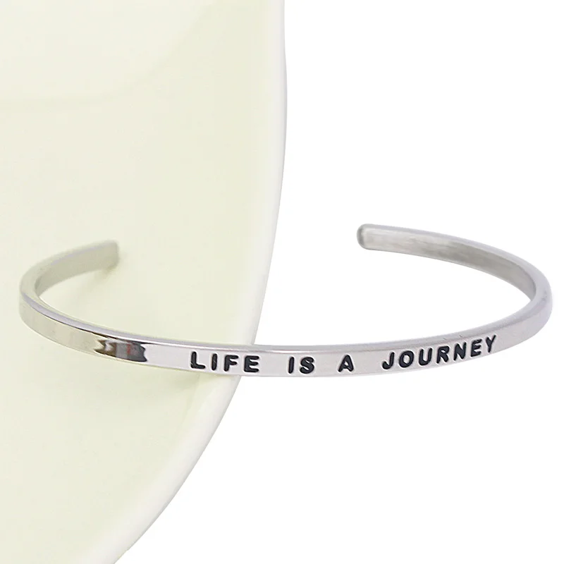 3 мм широкий Модные Серебристые Цвет персонализированные Браслеты быть храбрым