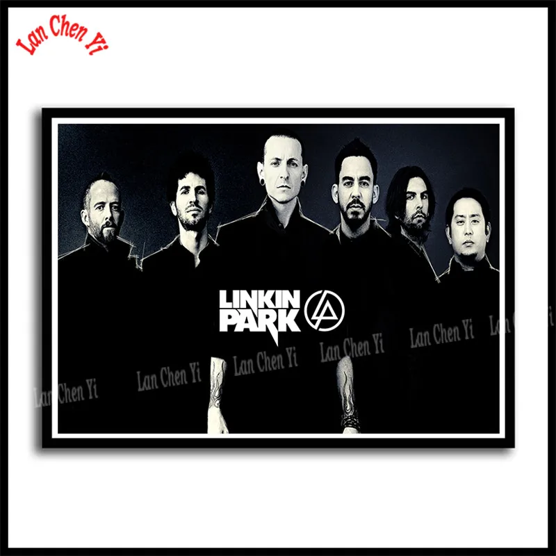 Тёмно-синий Linkin park Рок-Группа с белым покрытием бумажные плакаты Европейская и американская музыка звезда декоративная живопись кафе бар плакаты - Цвет: Тёмно-синий