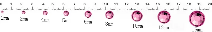 SS20 4 6 8 мм 1440 металлическая фуксия DMC Горячая фиксация плоская задняя стразы DIY