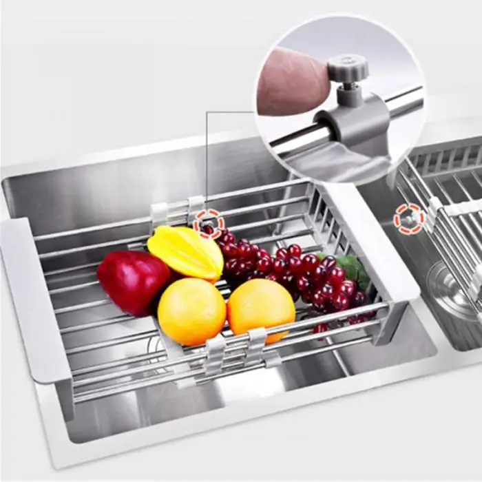 Economical Retractable Sink Water Filter Rack Drain Basket Stainless Steel Kitchen Sink Dish Drainer Counter Best Price