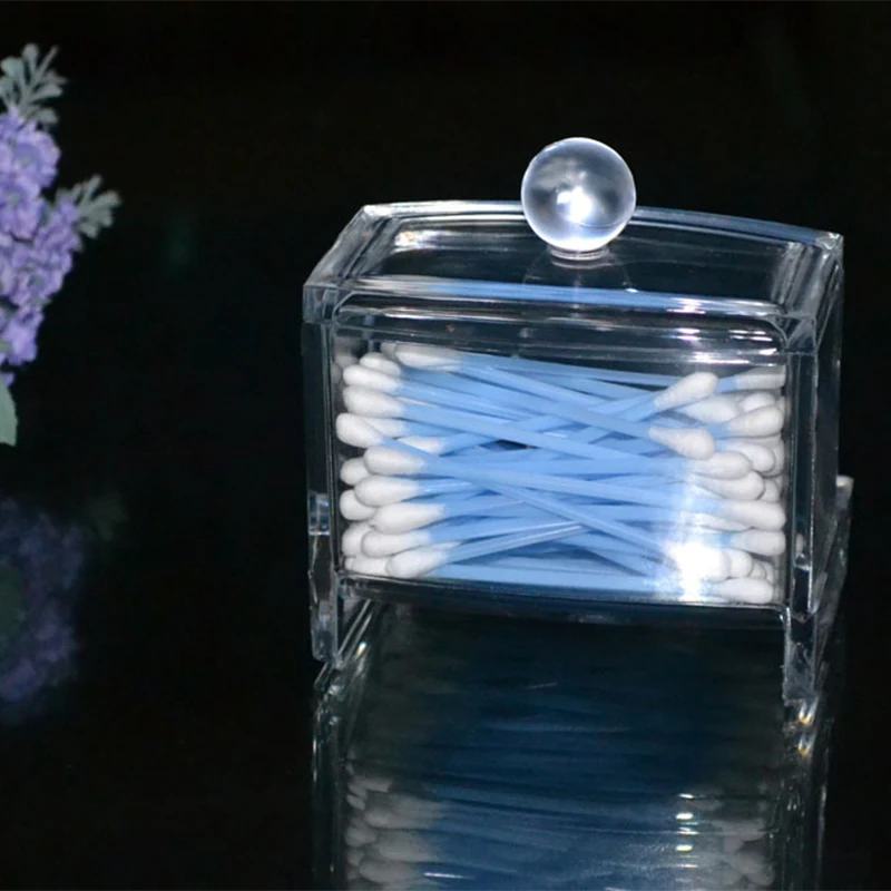 Модный прозрачный акриловый хлопковый тампон для хранения косметический