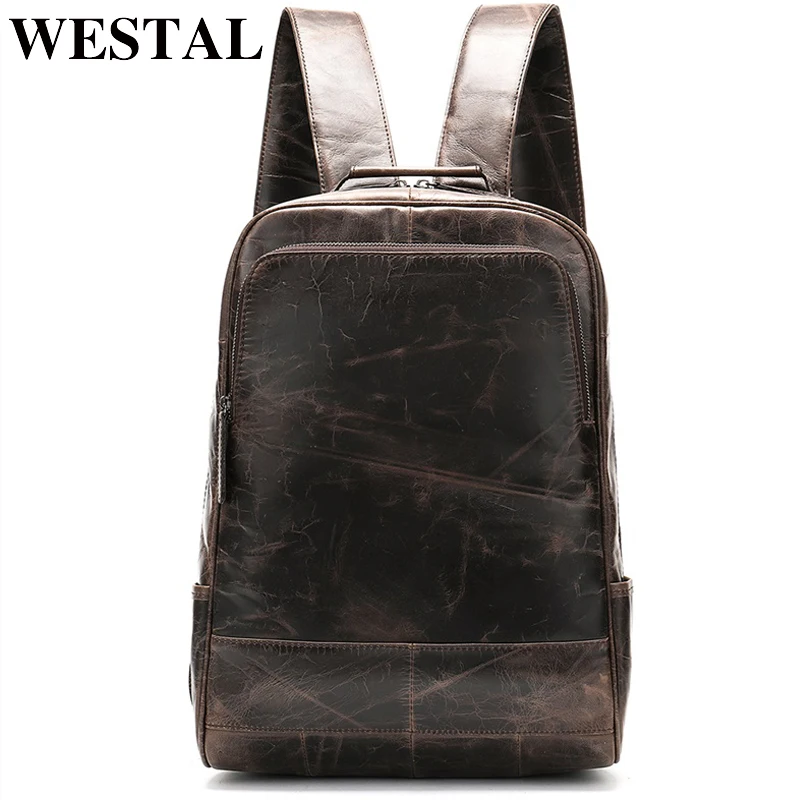 Рюкзак WESTAL мужской из натуральной кожи ранец для ноутбука школьный портфель