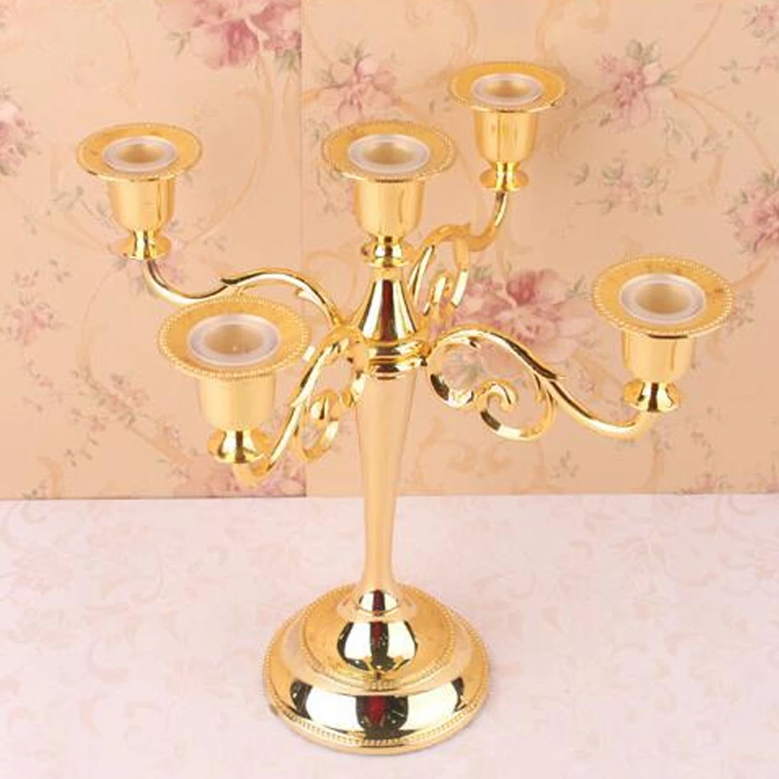 Винтажные металлические серебристые/Позолоченные Подсвечники подставка на 3/5