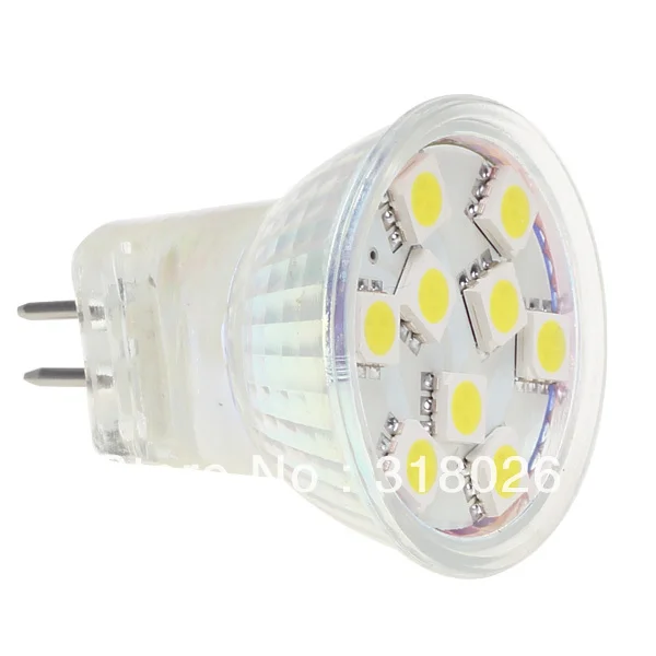 Приглушаемая 9 светодиодов 5050 5060 SMD MR11 светодиодная лампа 2 Вт 12 в 24 1 8 Вт-лм Белый