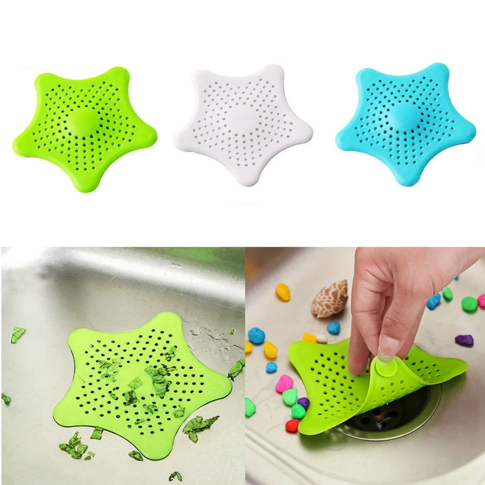 1Pc Star Sewer Outfall Strainer Bathroom Sink Filter Anti-blocking Floor Drain Hair Stopper Catcher Kitchen Accessories | Дом и сад