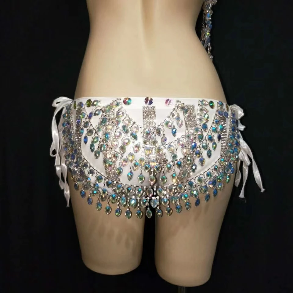 Роскошный блестящий комплект бикини с цветными кристаллами AB сексуальный