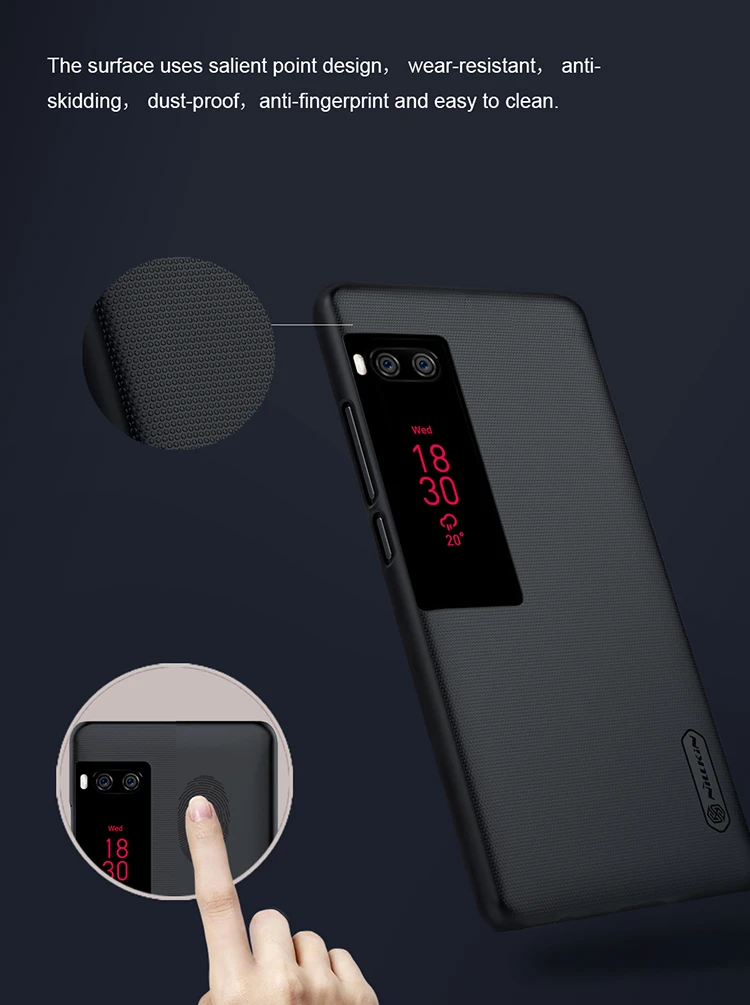 Meizu pro 7 plus, чехол для meizu pro 7, чехол NILLKIN, суперматовый защитный жесткий чехол-накладка