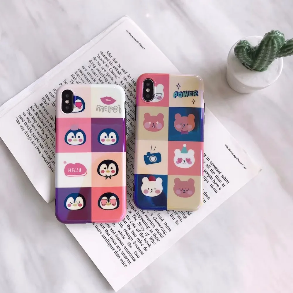 Чехол с рисунком милого медведя для Apple iphone 6 6s 7 8 Plus X XR XS Max задняя крышка 6plus 7plus 8plus