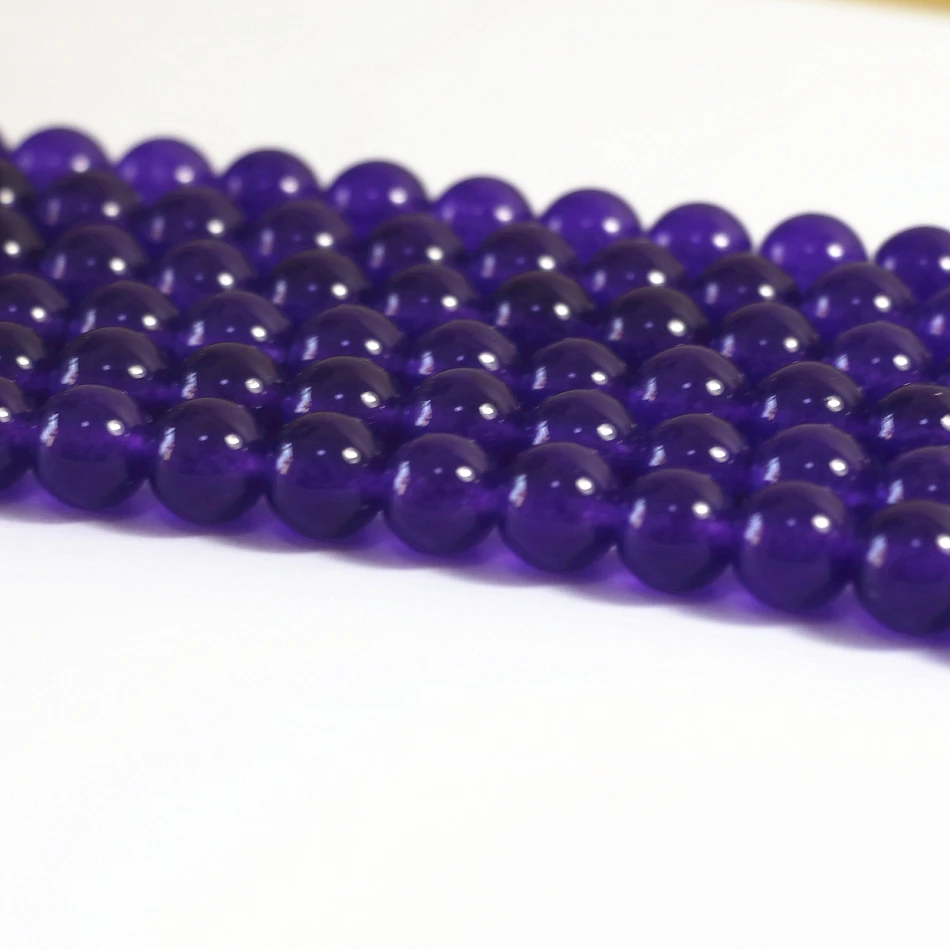 Очаровательный натуральный камень окрашенный фиолетовый нефрит халцедон 4 мм 6 8