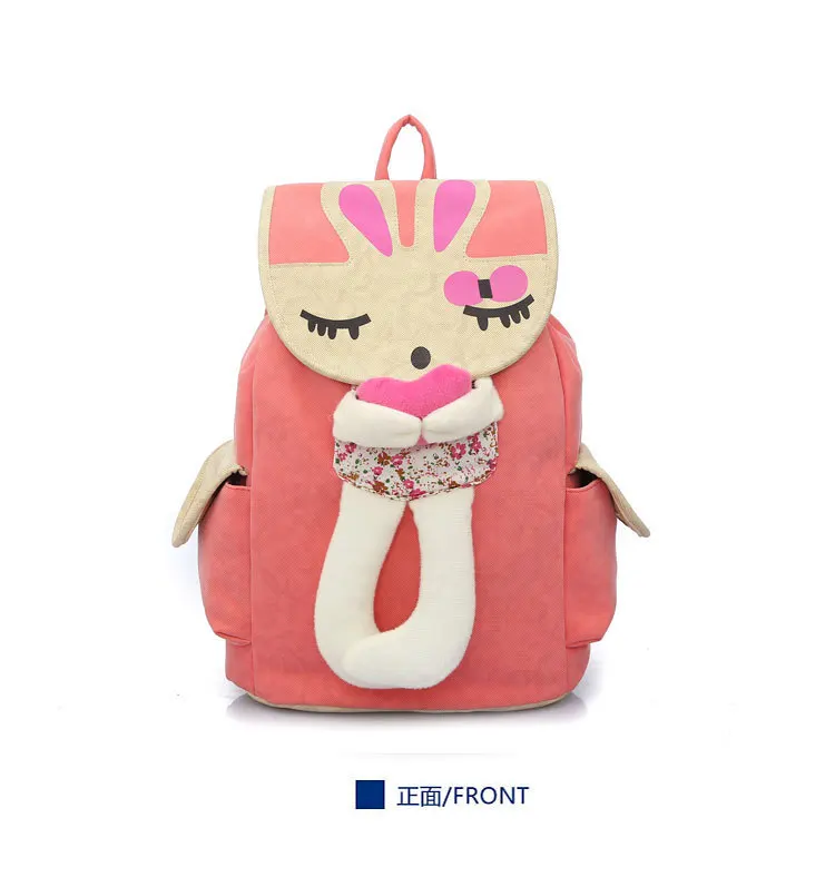 New 2014 Fresh Cute Quilted Rabbit Character Girls School Bag Female Cavas Backpacks Mochila Feminina de Lona High Quality | Багаж и сумки