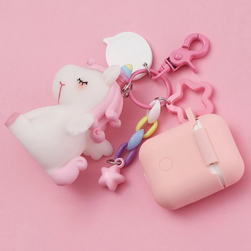 Силиконовый чехол с милым единорогом для Apple Airpods Bluetooth беспроводные наушники
