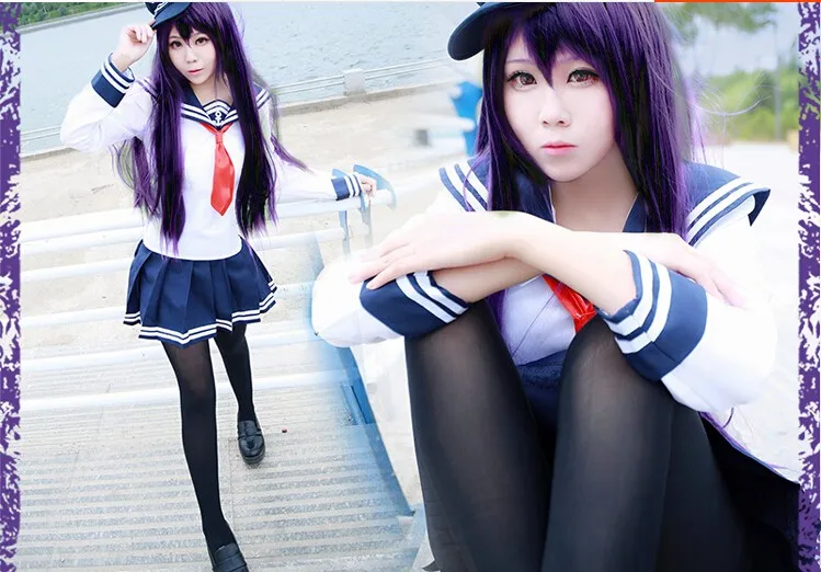 Новые веб-игры Kantai Коллекция Косплей Hibiki Хэллоуин весна и осень костюм моряка(топ+ юбки+ галстук+ шляпа