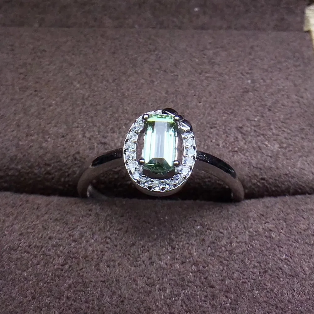 Женское кольцо с зеленым турмалином Fidelity элегантное ювелирное изделие из