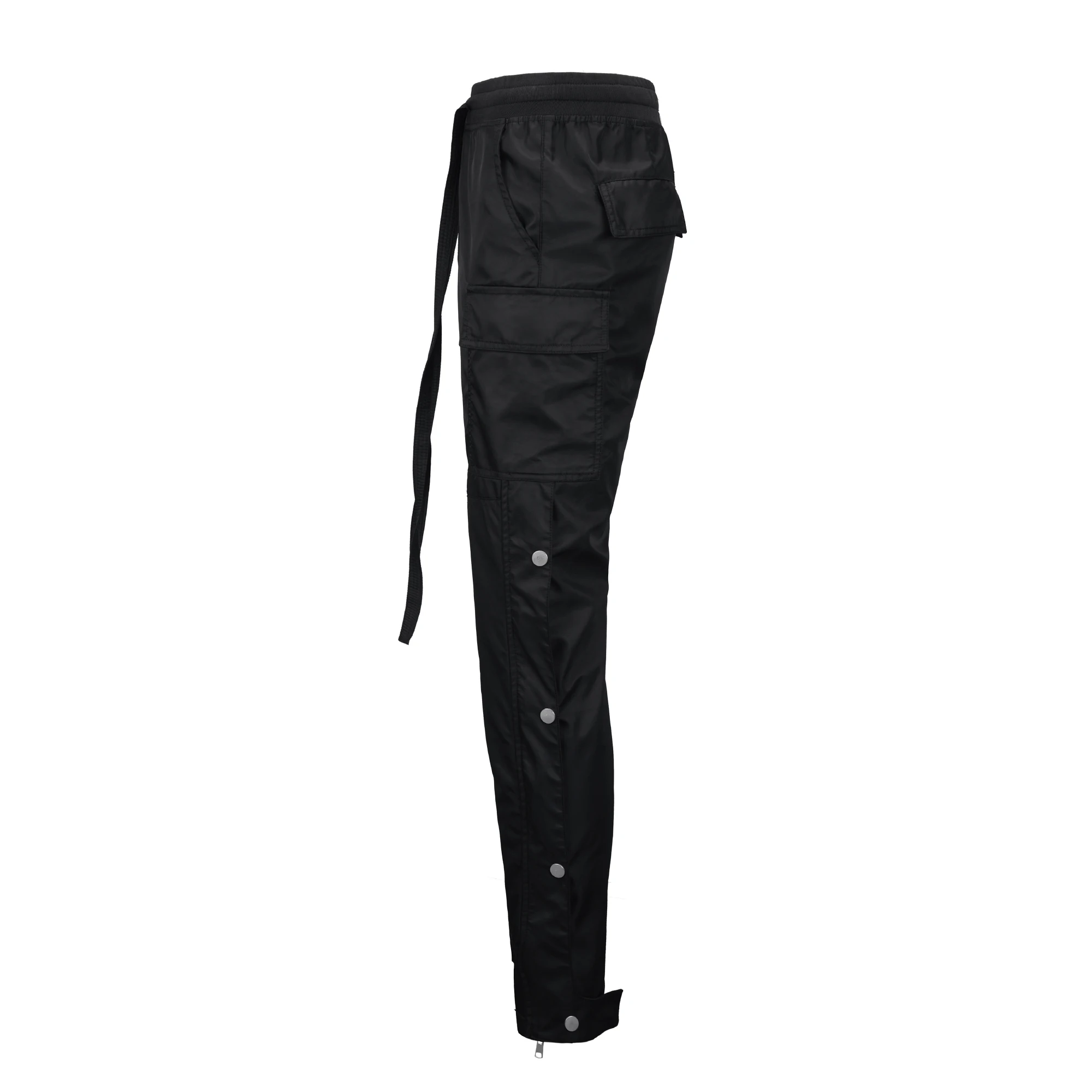 QoolXCWear Мужские штаны с боковой застежкой, брюки-карго в стиле хип-хоп, облегающие, с ребристым поясом, спортивные штаны, черные/кофейные штаны