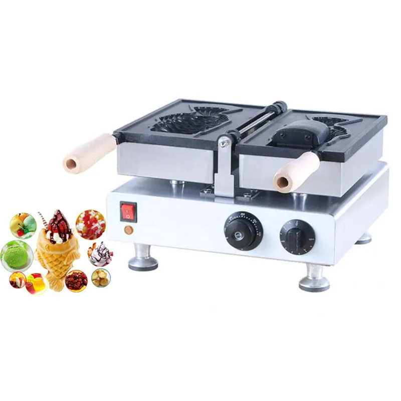 

Jamielin Commercial Electric Open-mounth Snack Equipment Fish Waffle Bread Machine Ice Cream Deep Mouth Taiyaki Machine