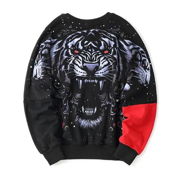 

Hip-hop street fashion brand tiger head printed bat sleeves head autumn and winter literary youth jacket male s-xl