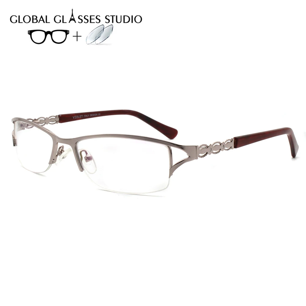 

5032-C6 Women Metal Glasses Frame Eyewear Eyeglasses Reading Myopia Prescription Lens 1.56 Index