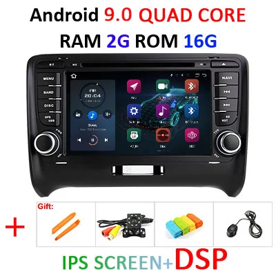 DSP ips 4G 64G Android 9,0 2 DIN автомобильный DVD gps для Audi TT MK2 8J 2006 2007 2008 2009 2010 2011 2012 мультимедийный плеер радио - Цвет: 9.0 2G 16G IPS DSP