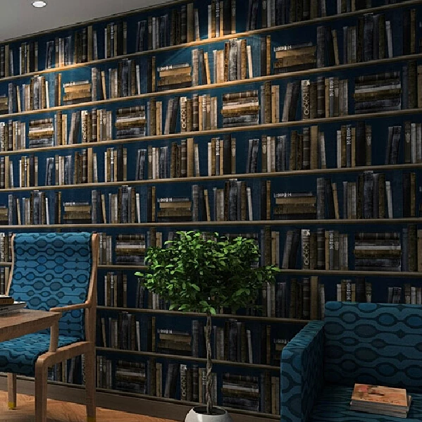 3d обои в рулонах с книжной полкой для кабинета американском винтажном китайском