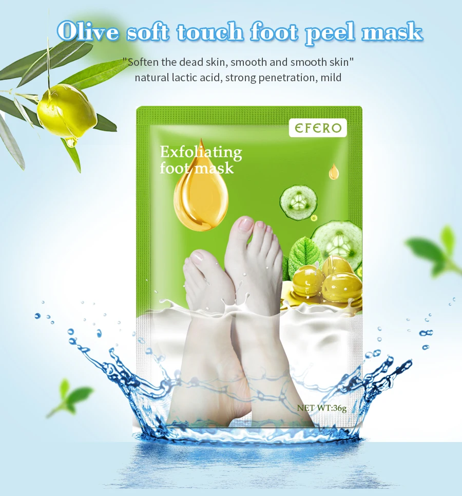 

EFERO 60Pcs=30Packs Exfoliating Foot Mask for Legs Remove Dead Skin Whitening Smooth for Feet Care Spa Pedicure Socks Foot Patch