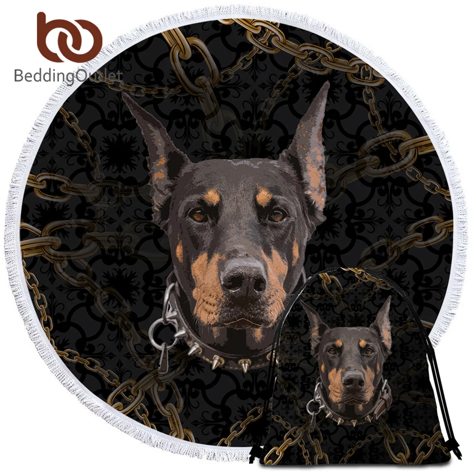 Постельное белье Doberman большое круглое пляжное полотенце с 3D принтом микрофибра