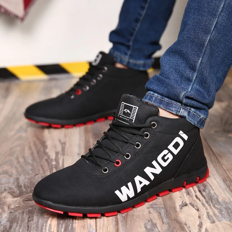 PINSV/зимние ботинки мужская обувь черные короткие плюшевые ботильоны Мужская