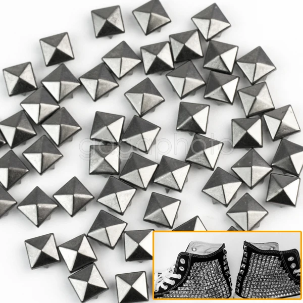 100 шт. шпильки в виде пирамиды темно серые пятна шипы заклепки сделай сам