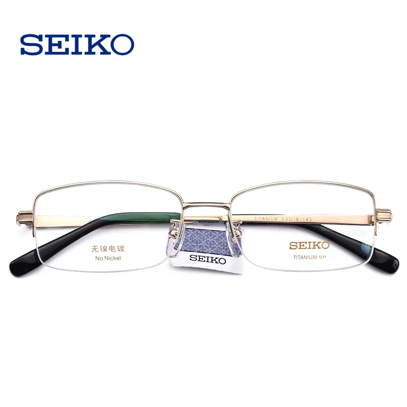 SEIKO титановые мужские очки с оправой, мужские очки, Мультифокальные очки для близорукости, полуоправы, оптические оправы, HT01080