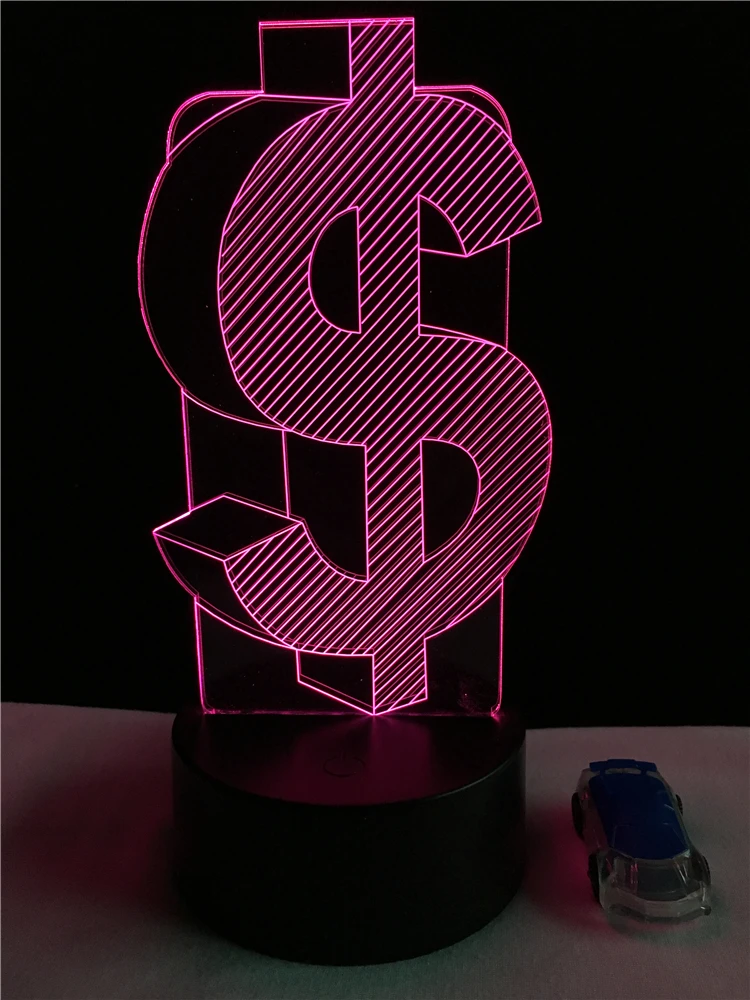 GAOPIN Спальня ночной Светильник креативный долларов символ 3D светодиодный USB