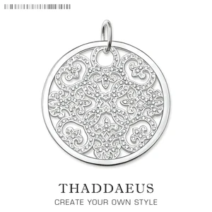 Кулон женский, из серебра 2019 пробы, с белым орнаментом, 925 пробы