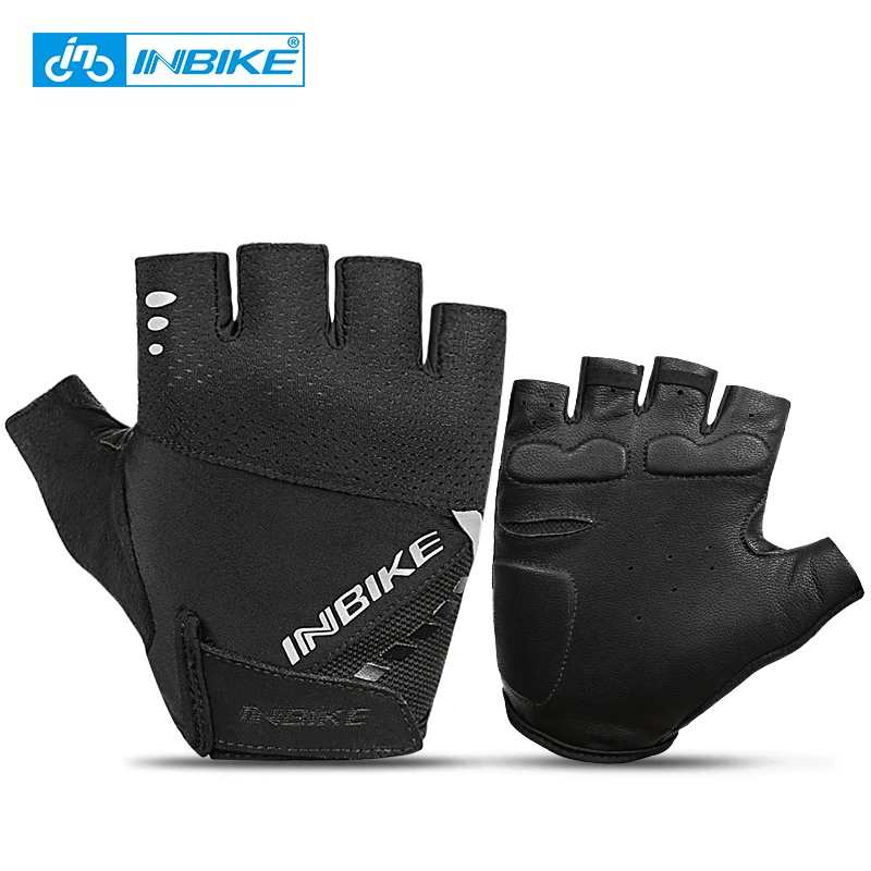 

INBIKE Sheepskin Cycling Gloves MTB Bicycle Bike Gloves Half Finger Glove Men Women Breathable Non-slip Sport Fitness Gloves