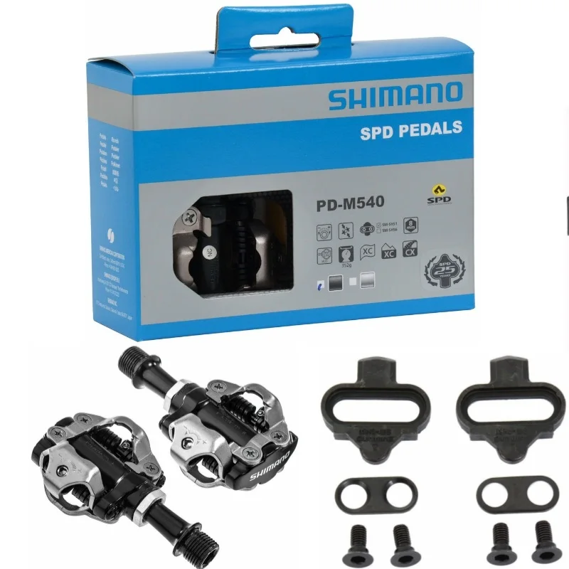 Shimano PD M540 педали черный/Серебряный MTB велосипеда байка самофиксирующиеся педаль