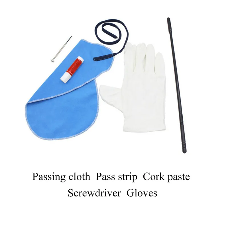 LADE flute five-piece Cleaning Kit Set Cloth Stick Gloves Cork Grease Screwdriver Woodwind Instrument Clean Care | Музыкальные