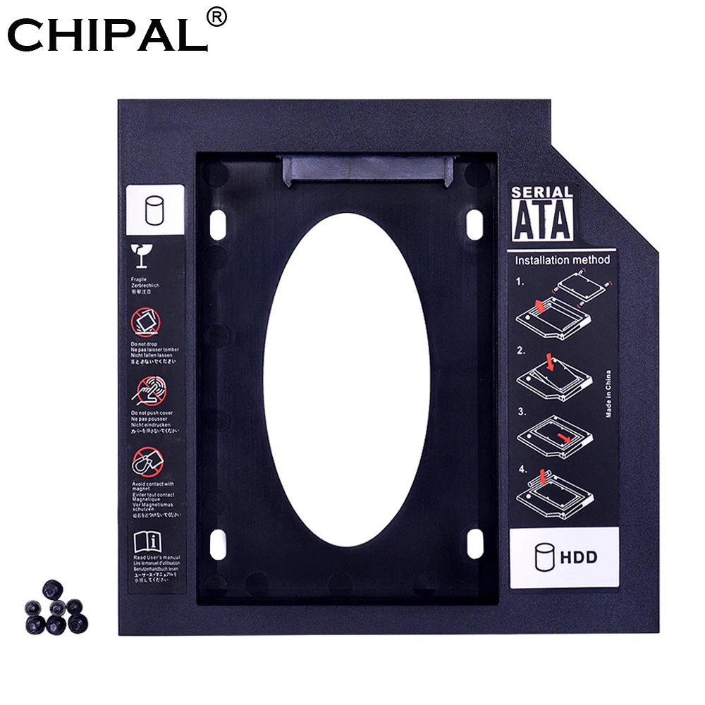 CHIPAL Универсальный 2nd HDD Caddy 9 5 мм SATA 3 0 для 2 'ƈ ТБ 7 SSD жесткий диск чехол Корпус